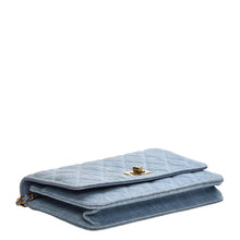 Load image into Gallery viewer, Chanel Light Blue Denim Wallet on Chain