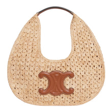 Load image into Gallery viewer, CELINE CLASSIC PANIER HOBO BAG IN RAFFIA AND CALFSKIN
