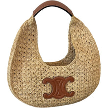 Load image into Gallery viewer, CELINE CLASSIC PANIER HOBO BAG IN RAFFIA AND CALFSKIN