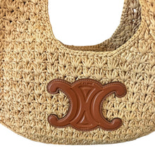 Load image into Gallery viewer, CELINE CLASSIC PANIER HOBO BAG IN RAFFIA AND CALFSKIN