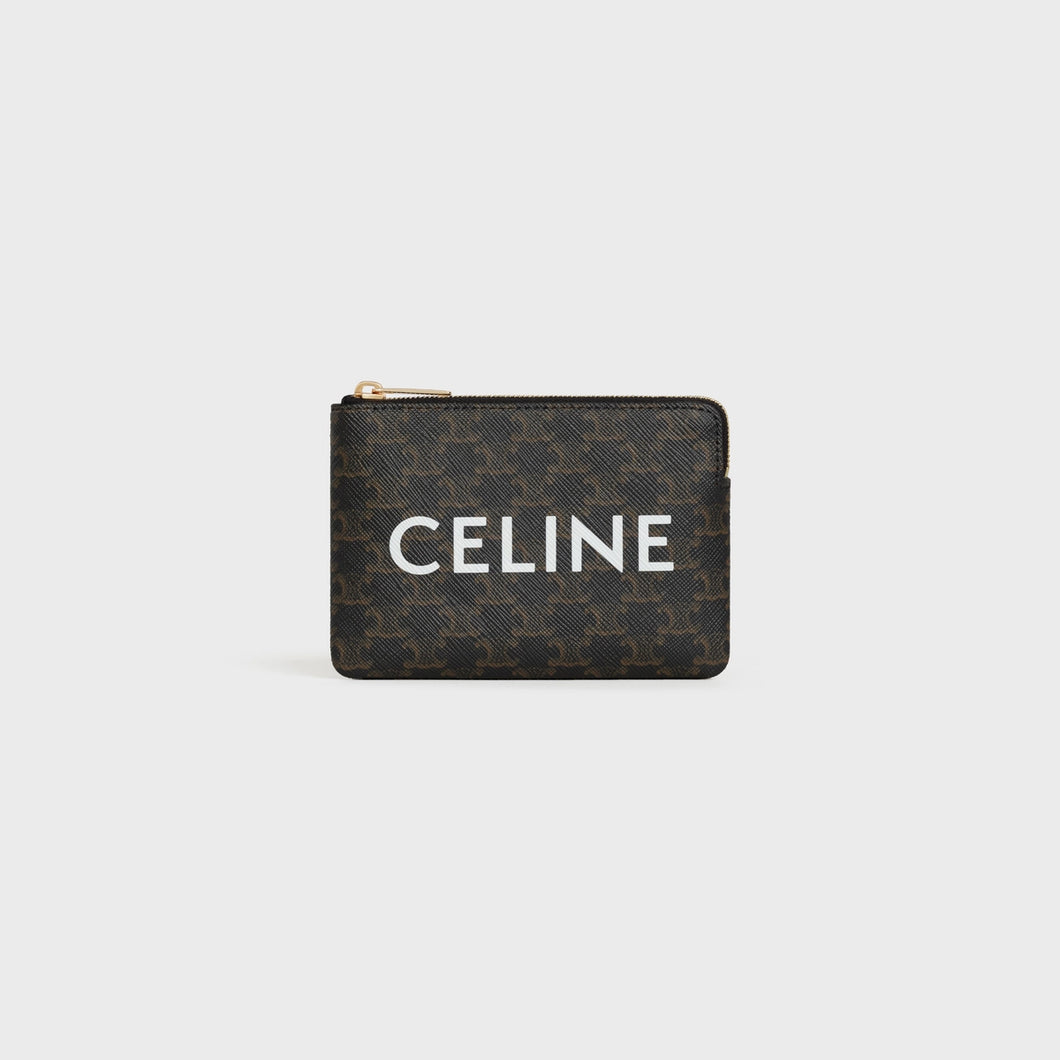 Celine COIN AND CARD POUCH IN TRIOMPHE CANVAS
BLACK