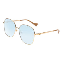 Load image into Gallery viewer, Gucci Oversized Gold &amp; Tan Sunglasses