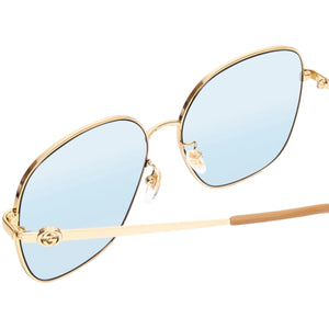 Gucci Oversized Gold & Tan Sunglasses