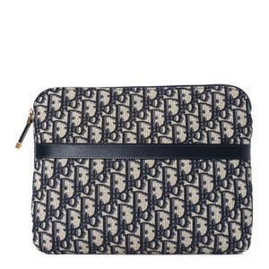 Christian Dior Blue Oblique Jacquard Travel Kit Pouch