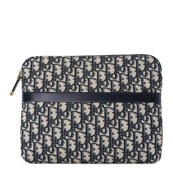 Christian Dior Blue Oblique Jacquard Travel Kit Pouch