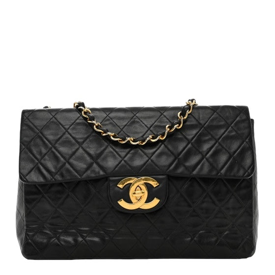 Chanel Vintage Maxi Jumbo Classic Lambskin Single Flap