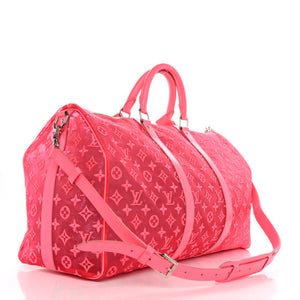 Louis Vuitton Monogram Fluo See Through Keepall Bandouliere 50 Rose