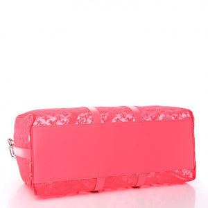 Louis Vuitton Monogram Fluo See Through Keepall Bandouliere 50 Rose
