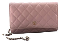 Load image into Gallery viewer, Chanel 22B Classic Wallet on Chain in Pink Quilted Caviar &amp; GHW