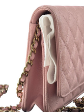 Load image into Gallery viewer, Chanel 22B Classic Wallet on Chain in Pink Quilted Caviar &amp; GHW