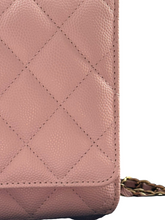 Load image into Gallery viewer, Chanel 22B Classic Wallet on Chain in Pink Quilted Caviar &amp; GHW