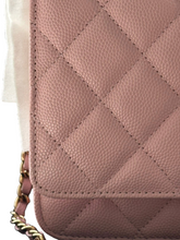 Load image into Gallery viewer, Chanel 22B Classic Wallet on Chain in Pink Quilted Caviar &amp; GHW