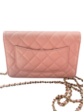 Load image into Gallery viewer, Chanel 22B Classic Wallet on Chain in Pink Quilted Caviar &amp; GHW