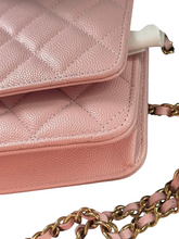 Load image into Gallery viewer, Chanel 22B Classic Wallet on Chain in Pink Quilted Caviar &amp; GHW