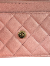 Load image into Gallery viewer, Chanel 22B Classic Wallet on Chain in Pink Quilted Caviar &amp; GHW