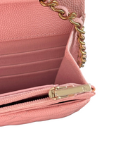 Load image into Gallery viewer, Chanel 22B Classic Wallet on Chain in Pink Quilted Caviar &amp; GHW