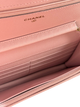 Load image into Gallery viewer, Chanel 22B Classic Wallet on Chain in Pink Quilted Caviar &amp; GHW