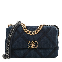 Load image into Gallery viewer, Chanel Denim Quilted Medium 19 Flap
