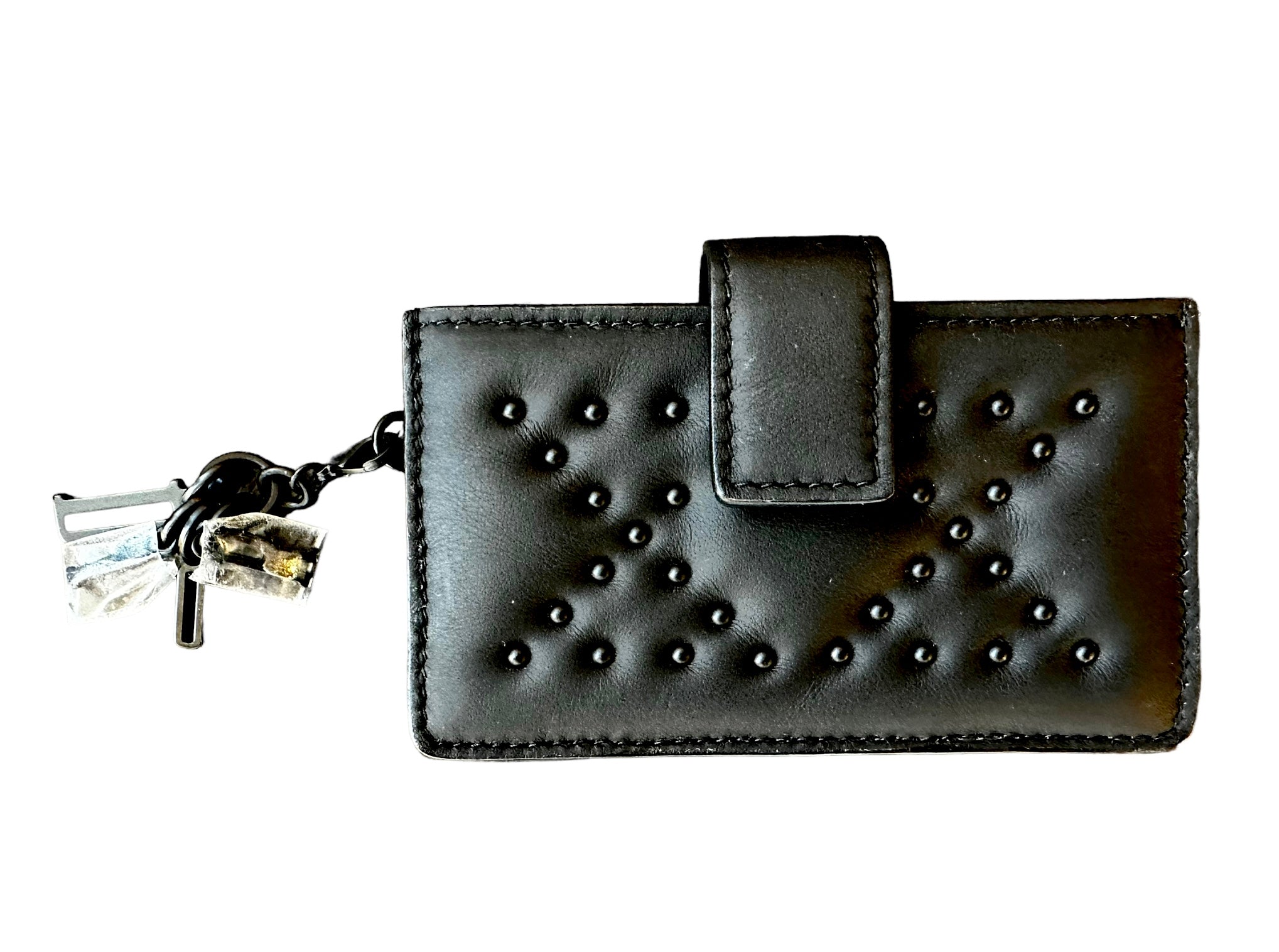 Dior Ultra-Matte Black Studded Card Holder – The Bag Broker