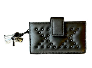 Dior Ultra-Matte Black Studded Card Holder