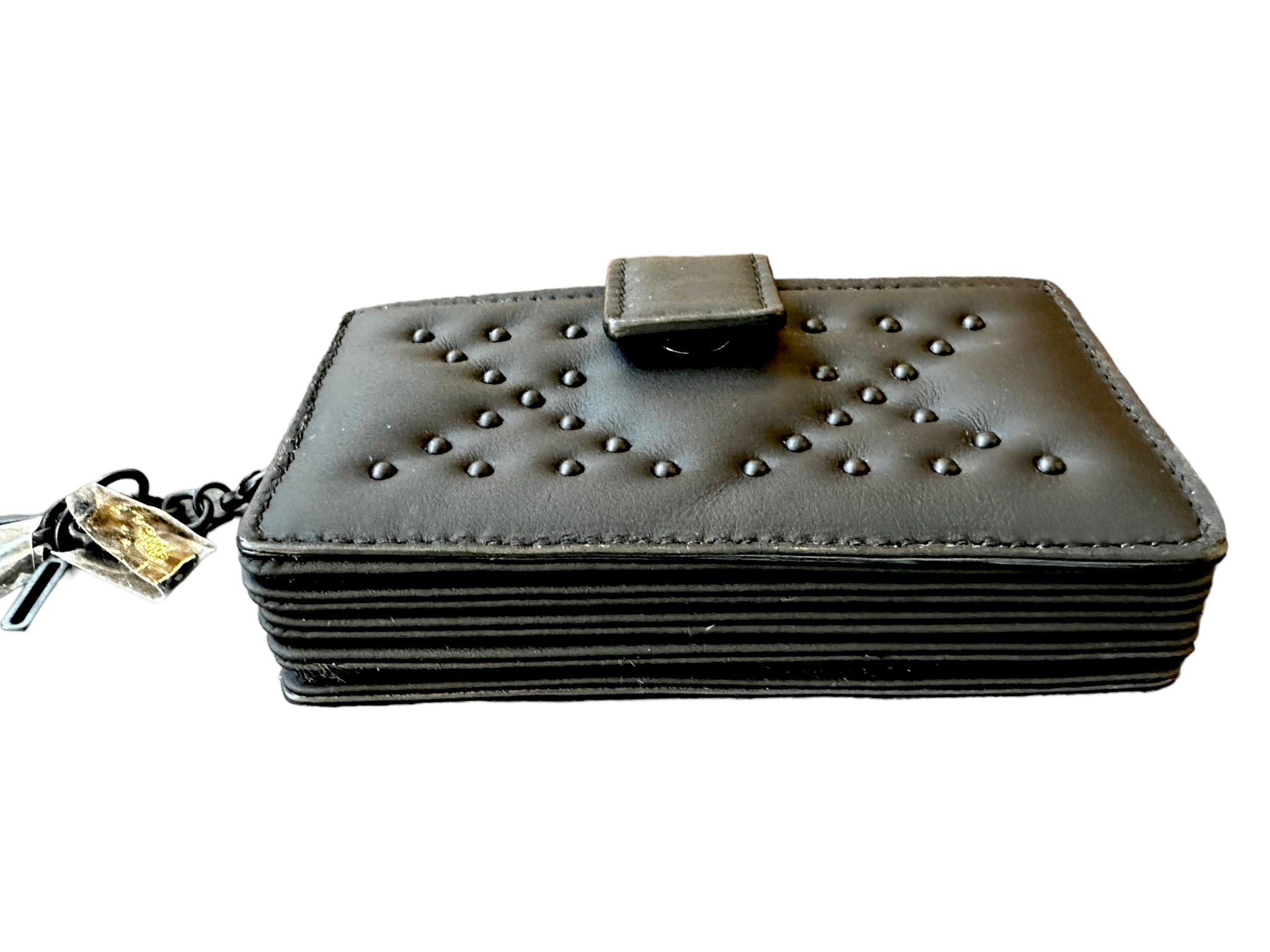 Dior Ultra-Matte Black Studded Card Holder – The Bag Broker