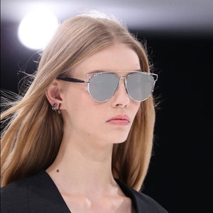 CHRISTIAN DIOR S/S 2015 "Technologic" Mirrored Lens Cut Out Aviator Sunglasses