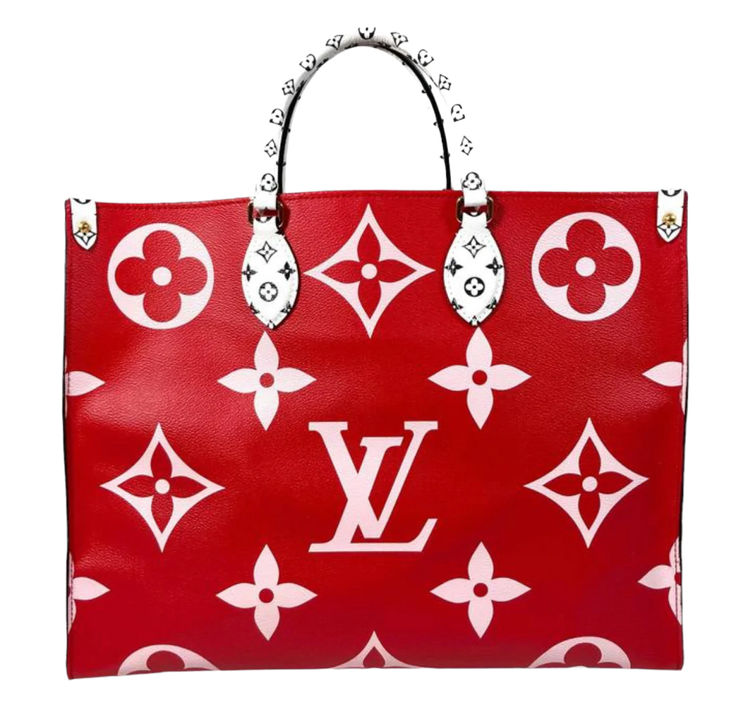 Louis Vuitton Limited Edition Giant Monogram Onthego GM in Red and Pink