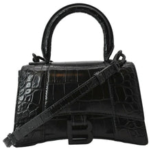 Load image into Gallery viewer, Balenciaga Hourglass Black Croc w/ Matte Black