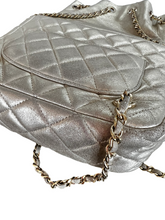 Load image into Gallery viewer, Chanel Metallic Light Gold Lambskin Quilted Small Seoul Backpack